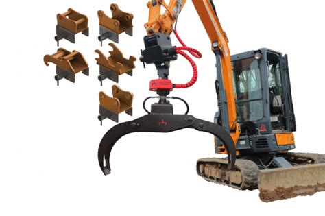 rotating grapple for mini excavator|53 rotating excavator grapple.